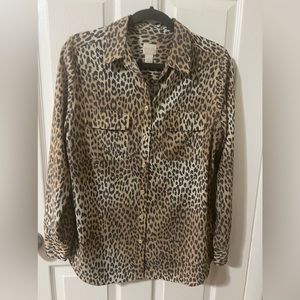 Leopard print lightweight button down. Worn once.
